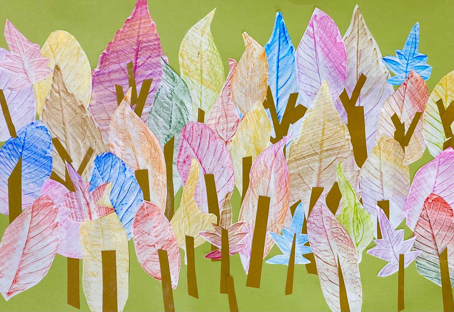 【参考作品】落ち葉のフロッタージュ秋の森・イメージ