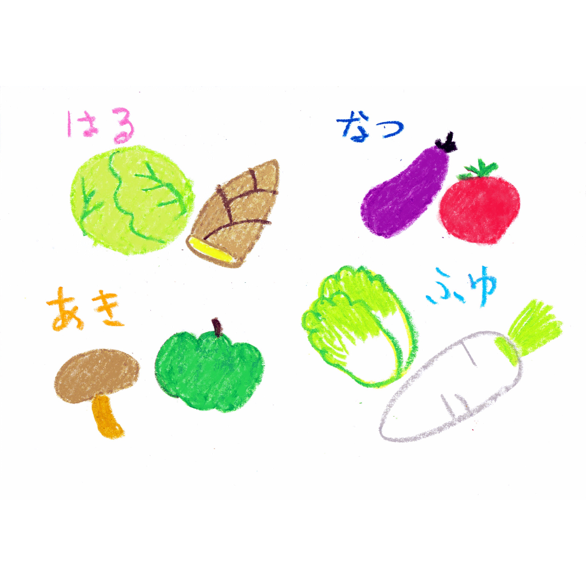 小学受験対策絵画レッスン「【第5週】野菜の描き方」画像