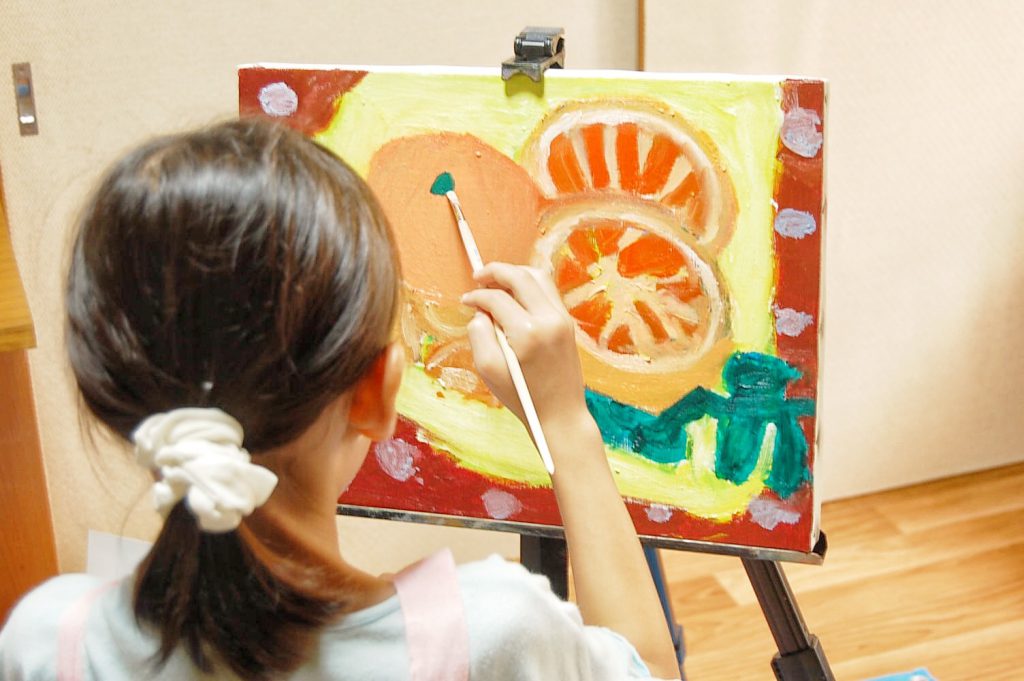 さいたま新都心教室サマースクール2019「油絵制作風景」