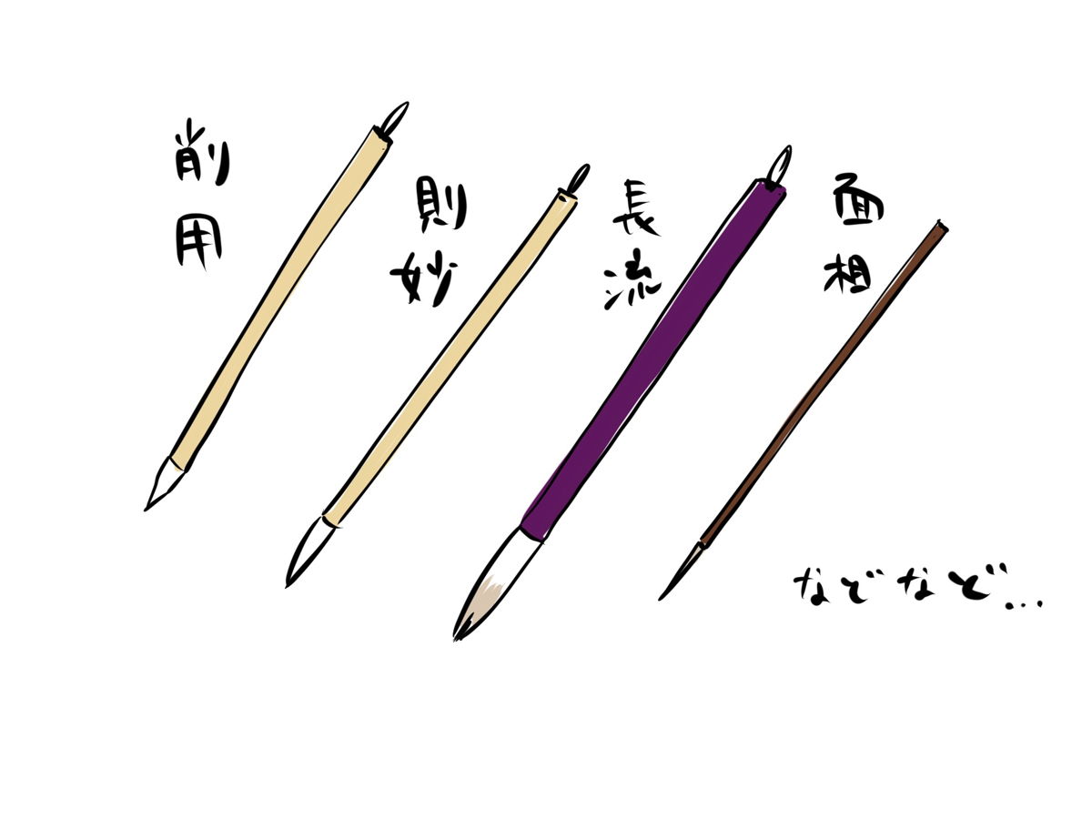「日本画筆の種類」画像