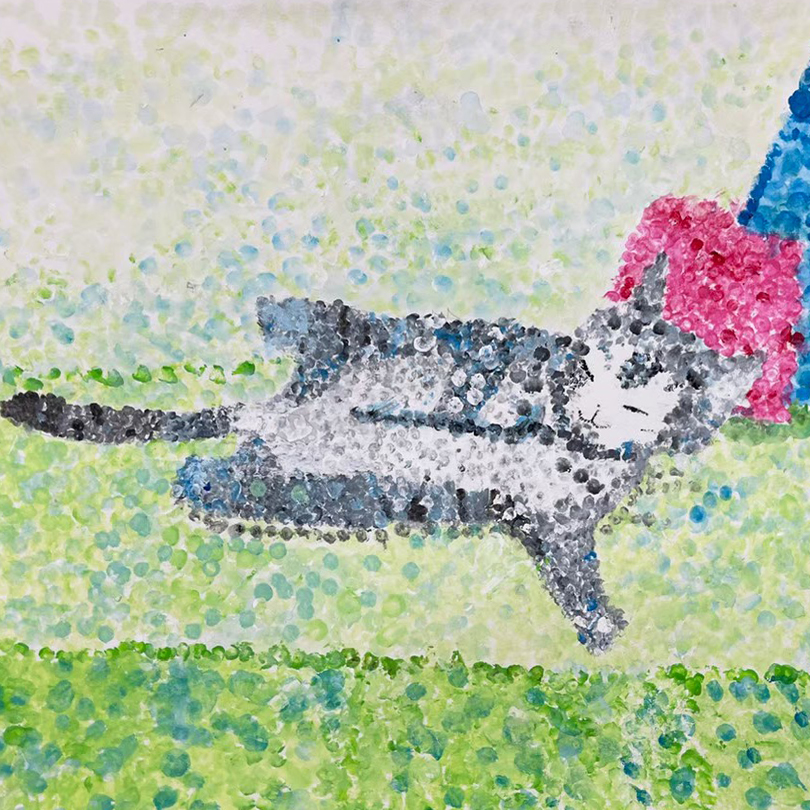 絵画レッスン「点描画に一緒にチャレンジ」画像