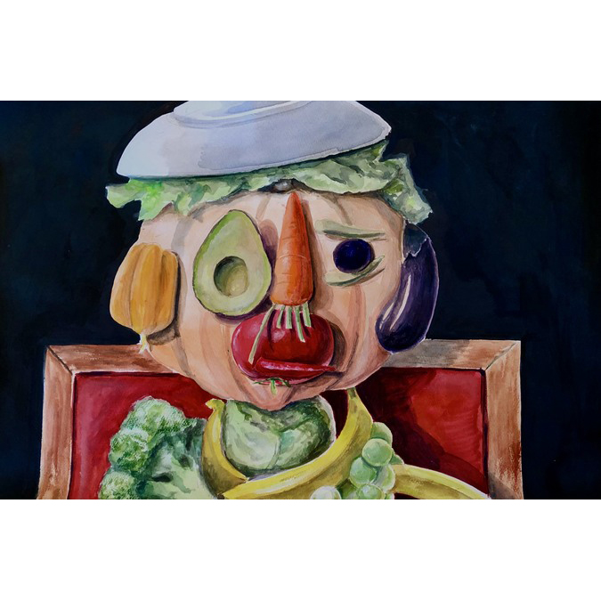 絵画レッスン「野菜と果物が顔になる？不思議な顔を描こう」画像2