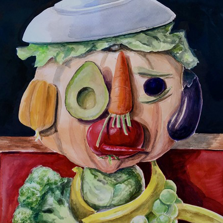 絵画レッスン「野菜や果物で人を描く⁉」画像