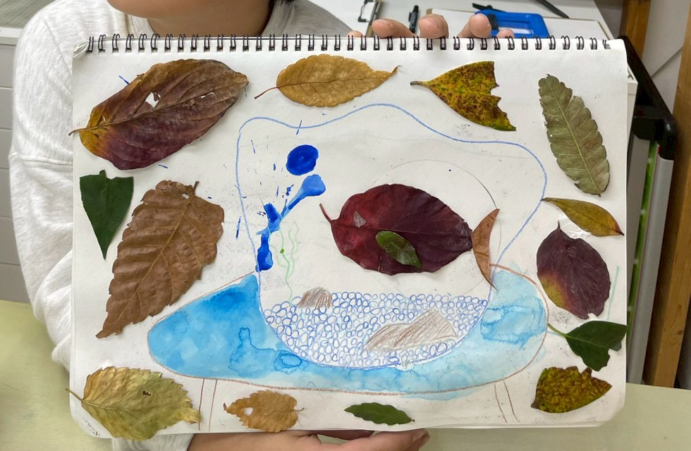 絵画参考作品「落ち葉で描こう」画像